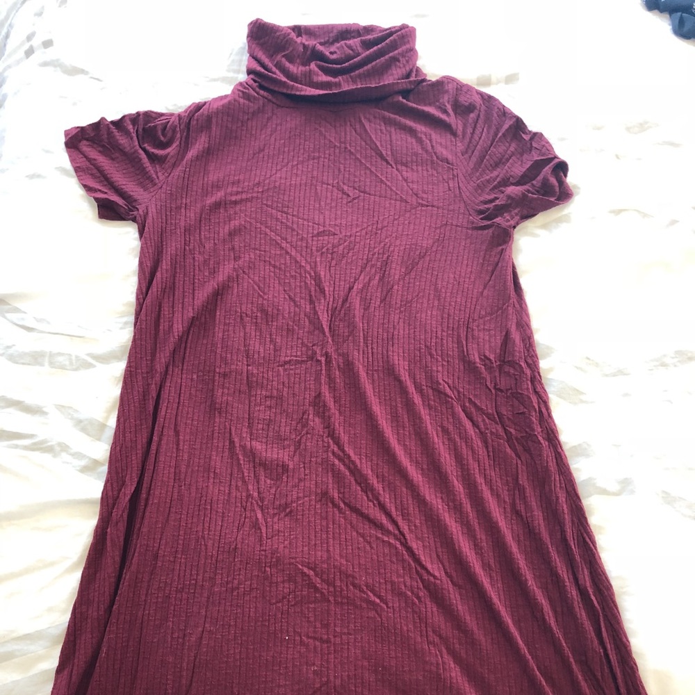 Aqua brand burgundy red cowl neck shift dress